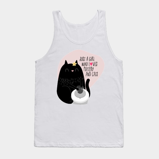 A girl who loves pottery and cats Tank Top by Teequeque